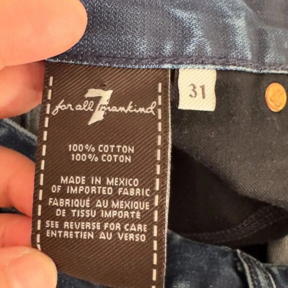 Seven For All Mankind Medium Dark Wash Standard Straight Leg Jeans Women's 31 - Picture 5 of 16